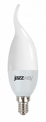 Лампа светодиодная E14 свеча на ветру/CA37, 9Вт, 3000K / теплый свет, 820лм, Jazzway PLED-SP (2859518A)