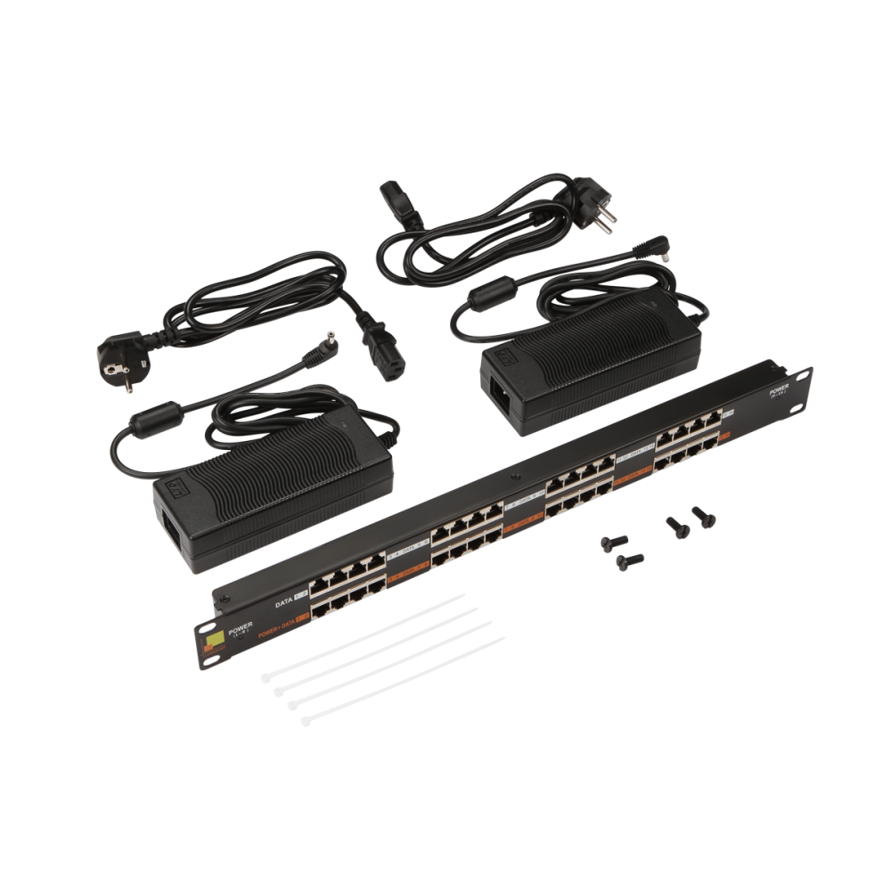 Патч/Кросс-панели Патч-панель в шкаф 19 1U, порты: 16 x RJ-45 кат. 5e, PoE, черный, LANMASTER (LAN-PP16-POE/A2)