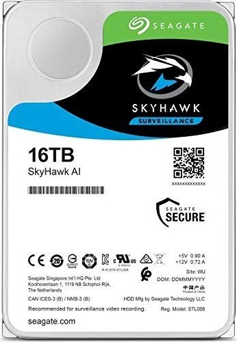 Жесткий диск (HDD) Seagate 16Tb SkyHawk AI, 3.5, 7200rpm, 256Mb, SATA3 (ST16000VE002)