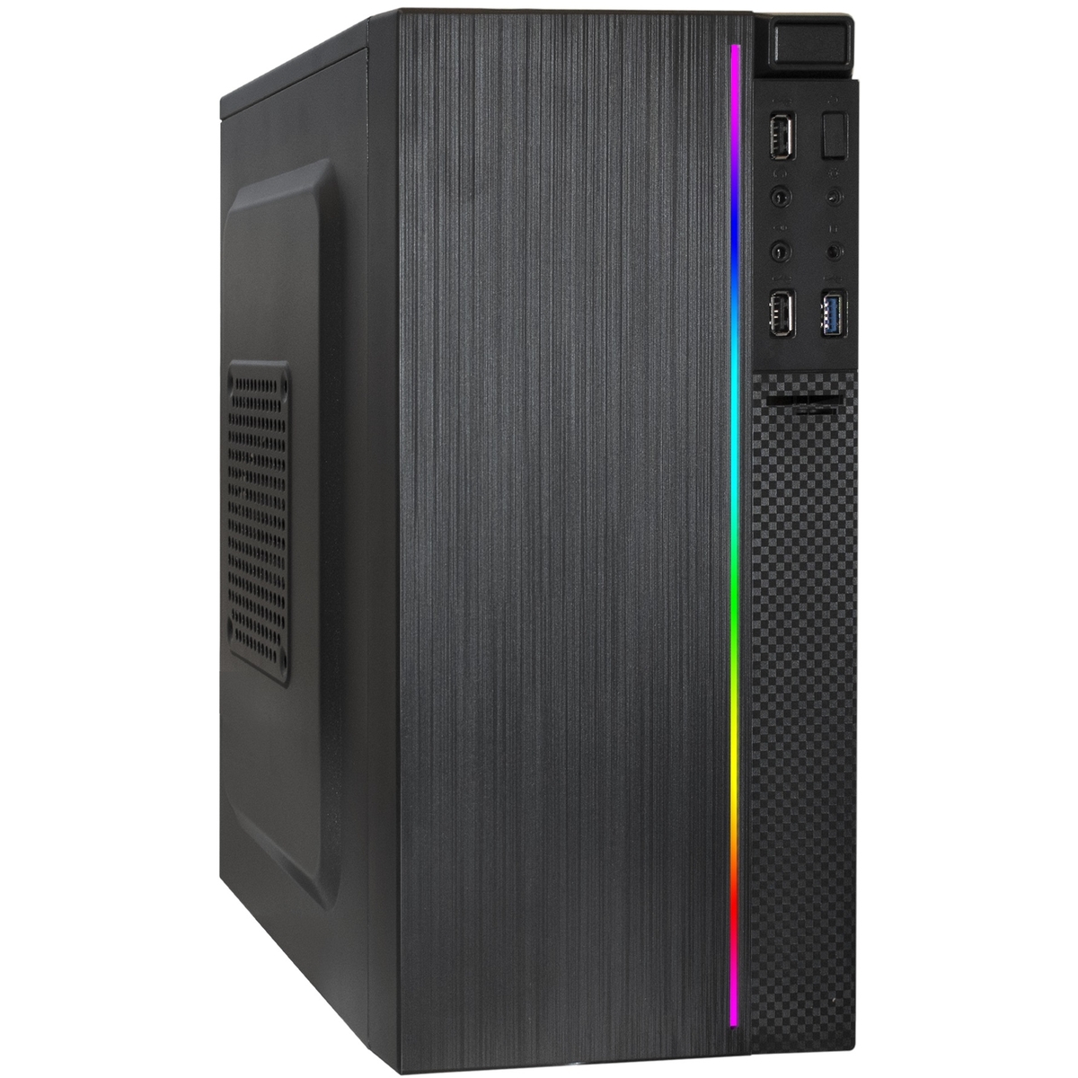 Корпус ExeGate mEVO-9302-RGB, mATX, Mini-Tower, USB 3.0, RGB подсветка, черный, 600 Вт (EX287885RUS)