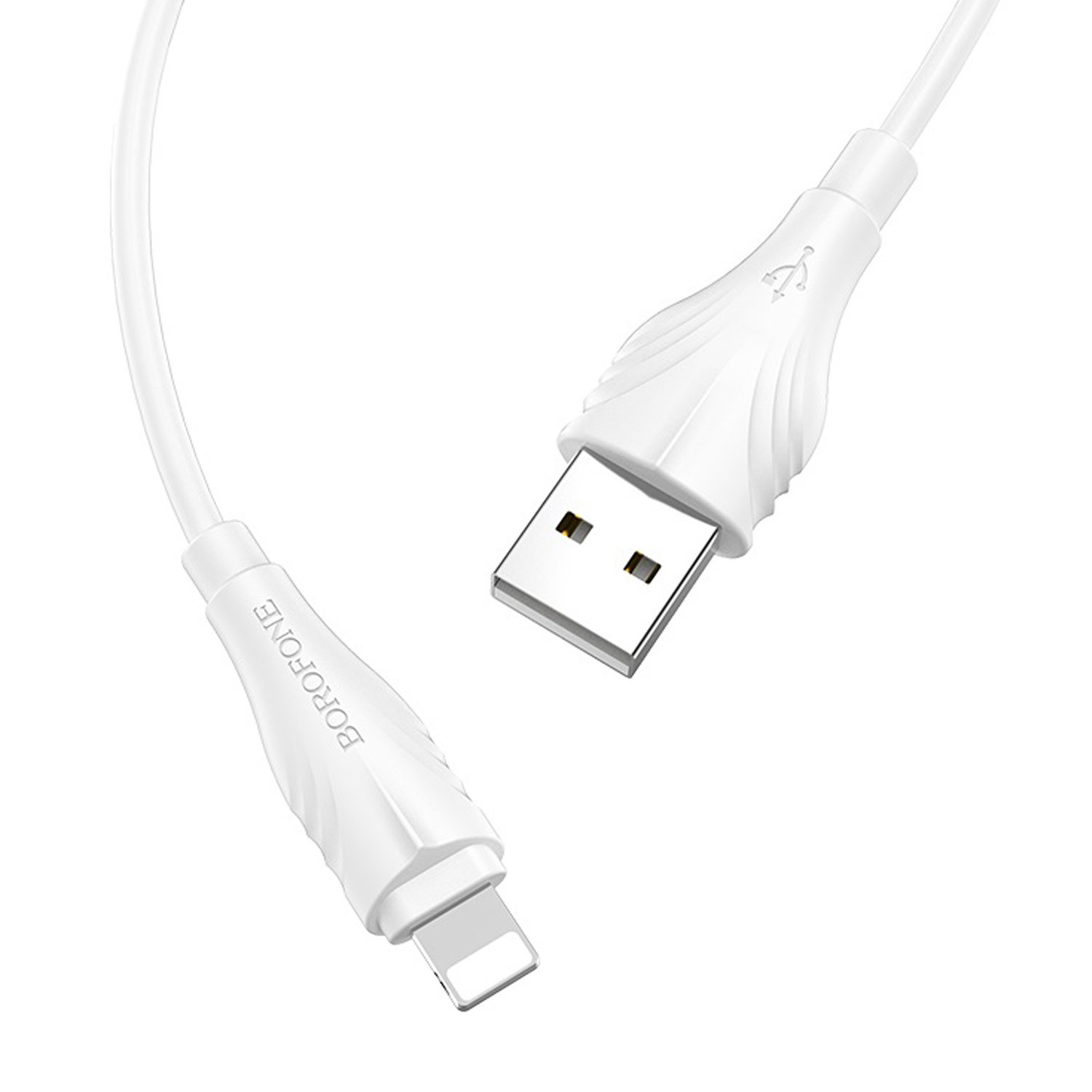 Кабель USB-Lightning 8-pin, 2A, 1м, белый Borofone Optimal BX18 (00421)