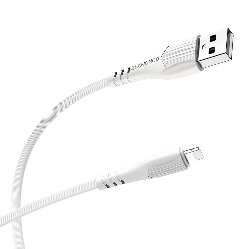 Кабель USB-Lightning 8-pin, 1м, белый Borofone BX37 Wieldy (20863)