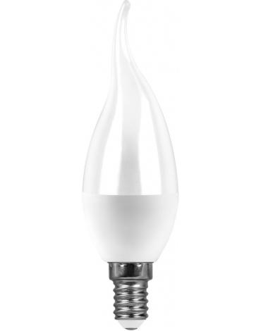 Лампа светодиодная E14 свеча на ветру/C37T, 7Вт, 4000K / белый, 580лм, Feron LB-97 (25761)