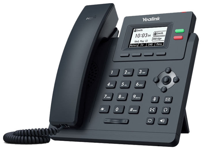 VoIP-телефон Yealink SIP-T31, 2 линии, 2 SIP-аккаунта, монохромный дисплей, черный