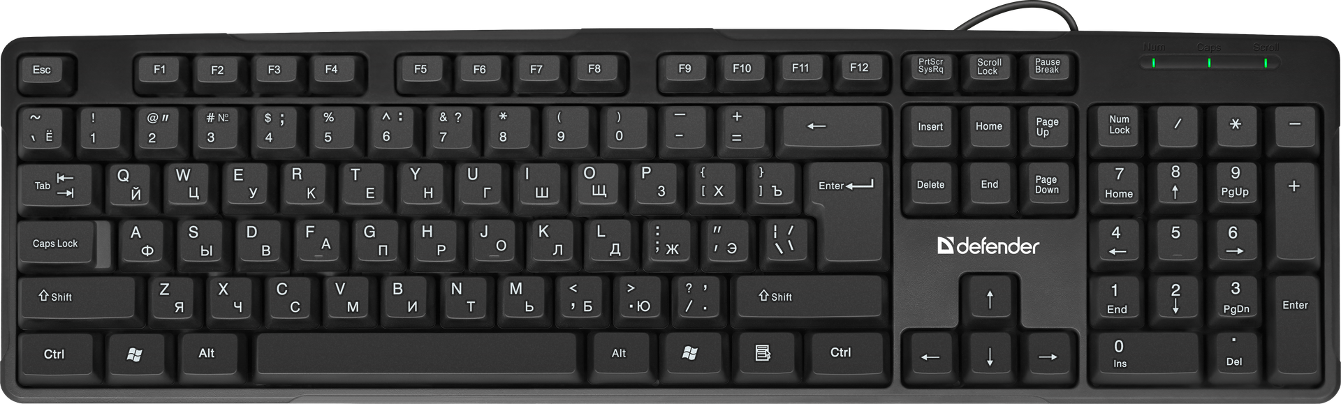 Клавиатура проводная Defender Next HB-440, мембранная, USB, черный (45440)