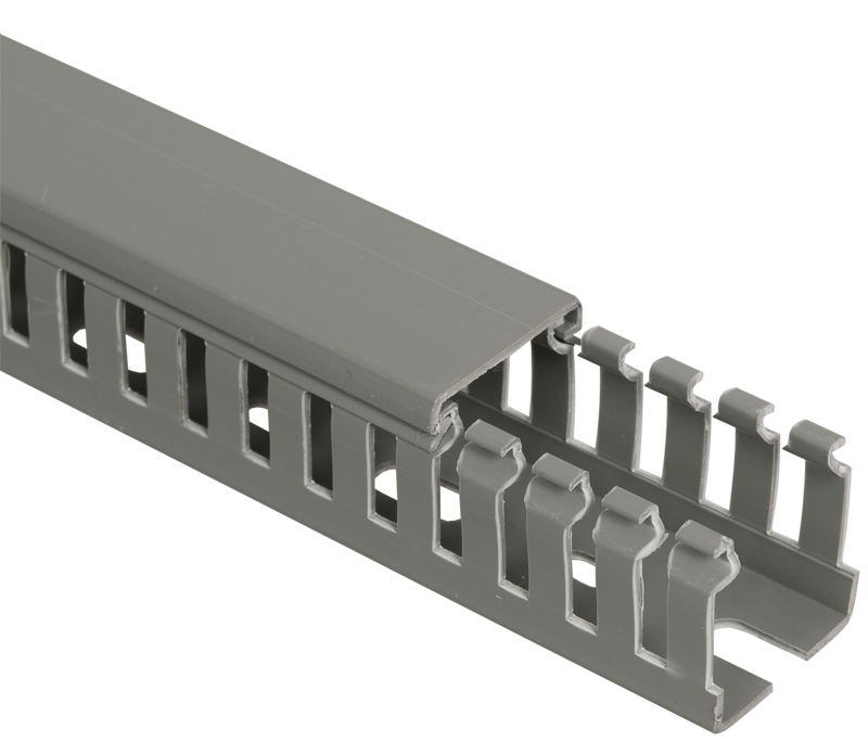 Кабель-канал перфорированный 40x60 мм, профиль + крышка, серый камень/гранит, 1 метр, отгрузка кратно 2 метрам!, IEK ИМПАКТ (CKM50-040-060-1-K03)