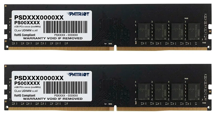 Комплект памяти DDR4 DIMM 16Gb (2x8Gb), 3200MHz, CL22, 1.2V, Patriot Memory, Signature Line (PSD416G3200K)