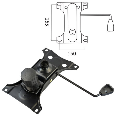   E2E4 Механизм качания BRABIX Топ-ган для кресла, межцентровое расстояние крепежа 150х255мм, цвет черный (532006)