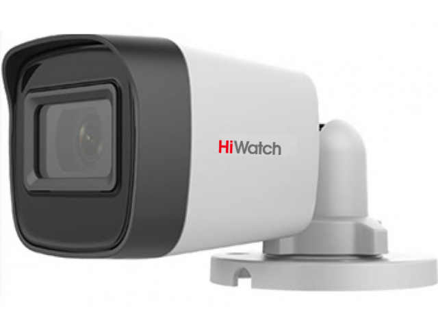 Камера HD-TVI HiWatch DS-T500(С) 2.8 мм уличная, корпусная, 5Мпикс, CMOS, до 20 кадров/с, до 2560x1944, ИК подсветка 30 м, -40 - +60, белый
