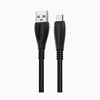 Кабель USB-Micro USB, 2.4A, 1м, черный Borofone Cool BX38