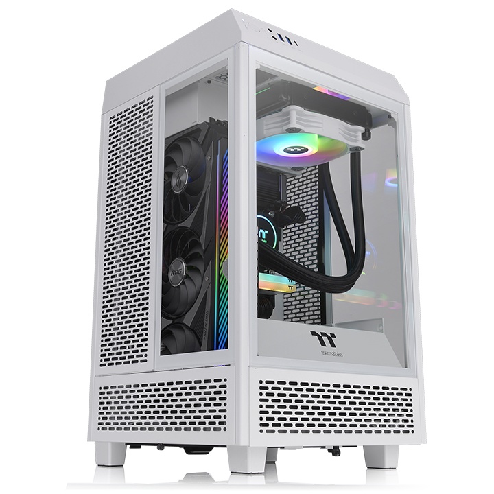 Корпус Thermaltake The Tower 100 Snow, Mini-ITX, Mini-Tower, 2xUSB 3.0, USB Type-C, белый, без БП (CA-1R3-00S6WN-00)