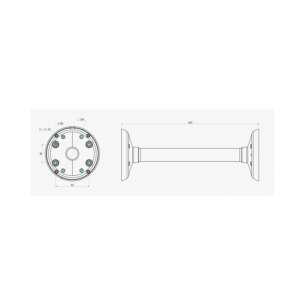 Потолочный кронштейн Milesight MS-A76, для IP-камер Milesight, белый (MS-A76)