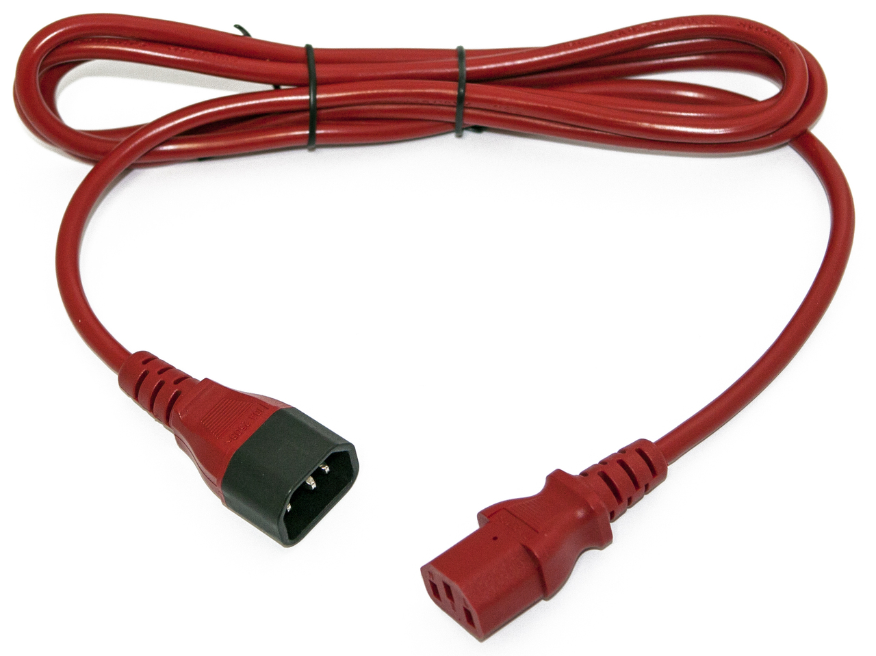 Кабель питания C13-C14, 10А, 50 см, красный, Hyperline (PWC-IEC13-IEC14-0.5-RD)