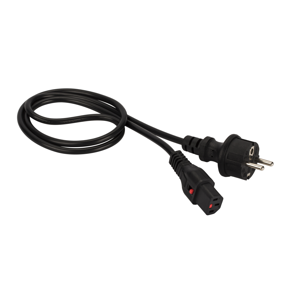 Кабели питания Кабель питания C13-Schuko (Euro)(M), 10А, 1.5 м, черный, Lanmaster (LAN-PP13L/SH-1.5-BK)