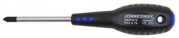 Отвертка крестовая PH2x75мм, CrV, магнитный наконечник, Jonnesway FULL STAR D04P275