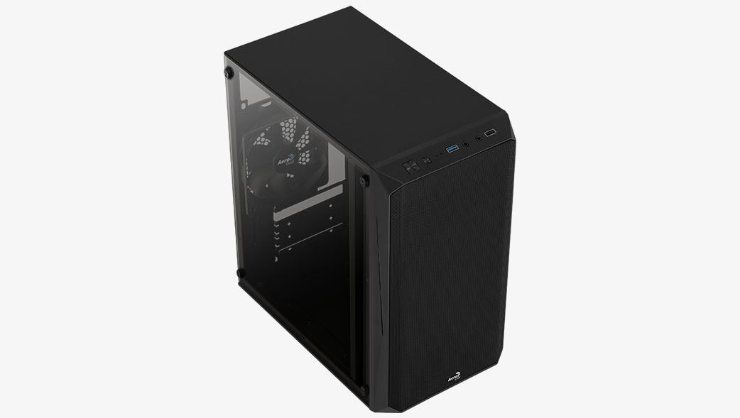   E2E4 Корпус AeroCool CS-107-A-BK-v1, mATX, Mini-Tower, USB 3.0, черный, без БП (4710562759372)