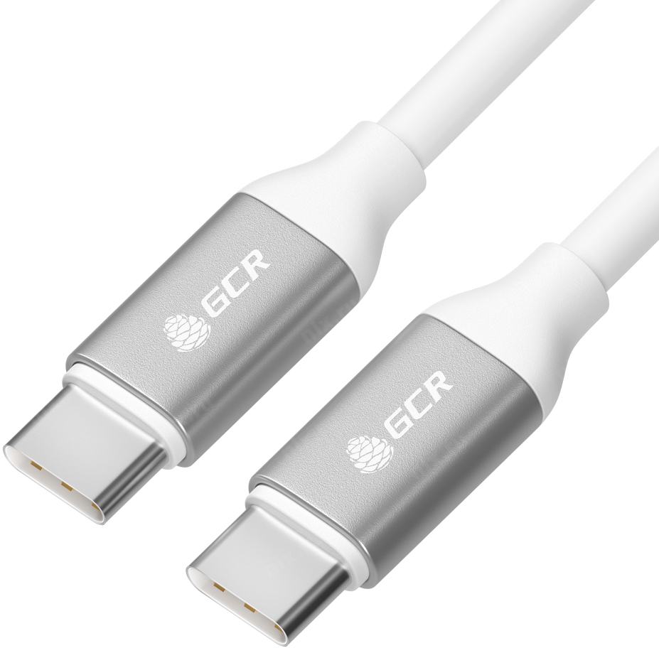 Кабель USB Type-C-USB Type-C быстрая зарядка, 1м, белый/серебристый Greenconnect GCR-52362 (GCR-52362)