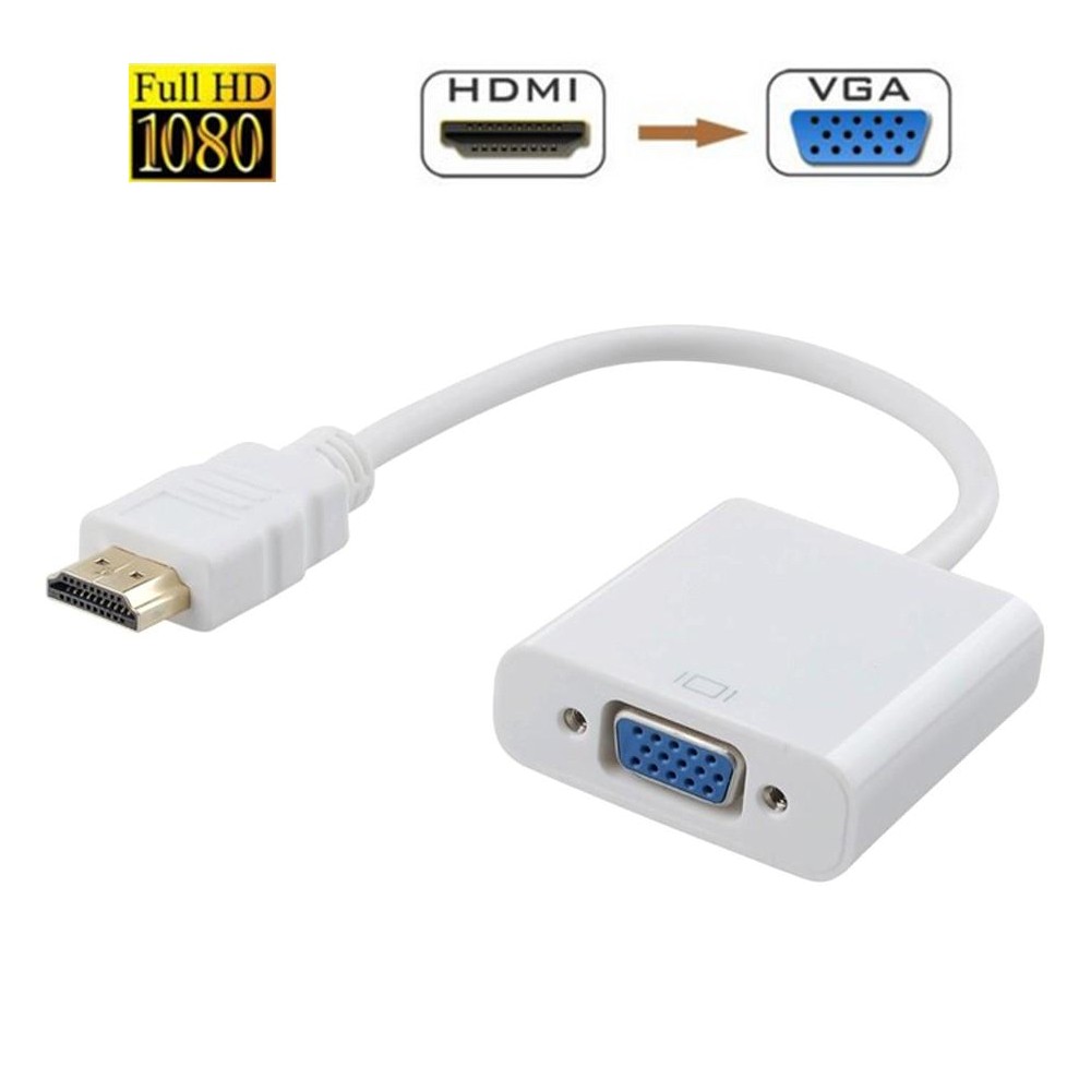 Кабель-переходник (адаптер) HDMI(19M)-VGA(15F), 20 см, белый ORIENT C050W (30736)