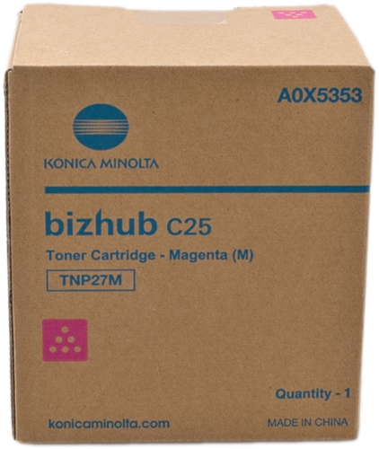 Картридж лазерный Konica Minolta TNP-27M/A0X5353, пурпурный, 6000 страниц, оригинальный для Konica Minolta bizhub C25