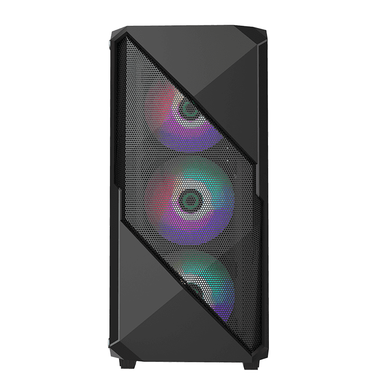 Корпус GameMax Revolt, ATX, Midi-Tower, USB 3.0, RGB подсветка, черный, без БП (REVOLT)