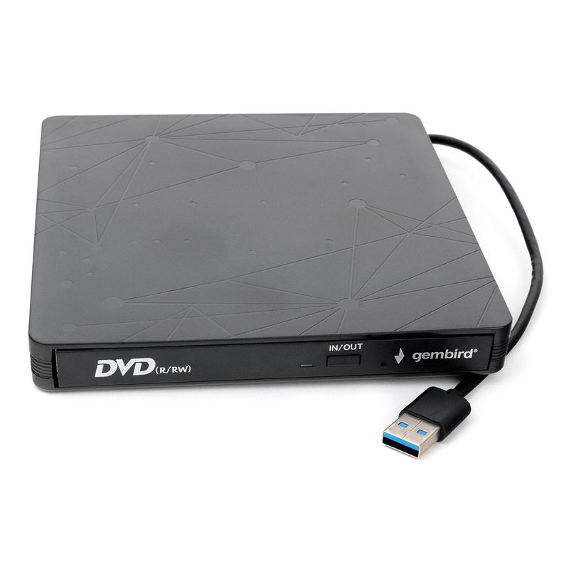 Оптические приводы  E2E4 Внешний привод DVD-RW Gembird DVD-USB-03, USB 3.0, черный