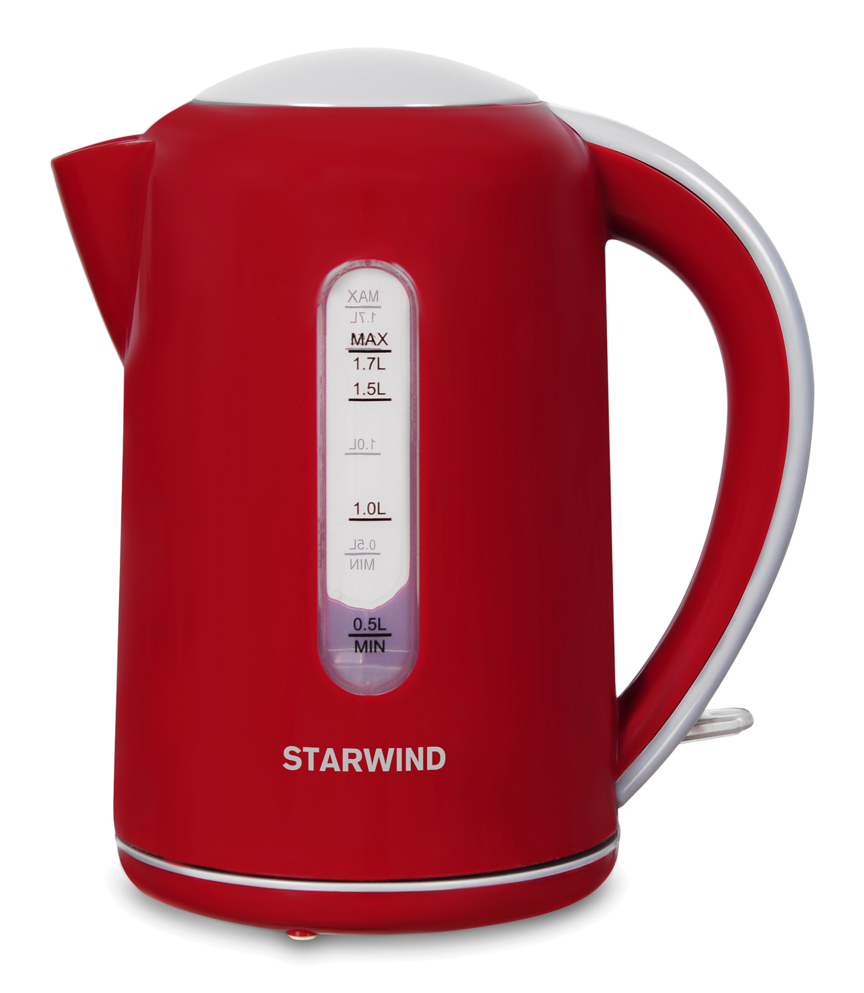 Чайник Starwind SKG1021 1.7л. 2200Вт, скрытый нагревательный элемент, пластик, красный/серый (SKG1021)