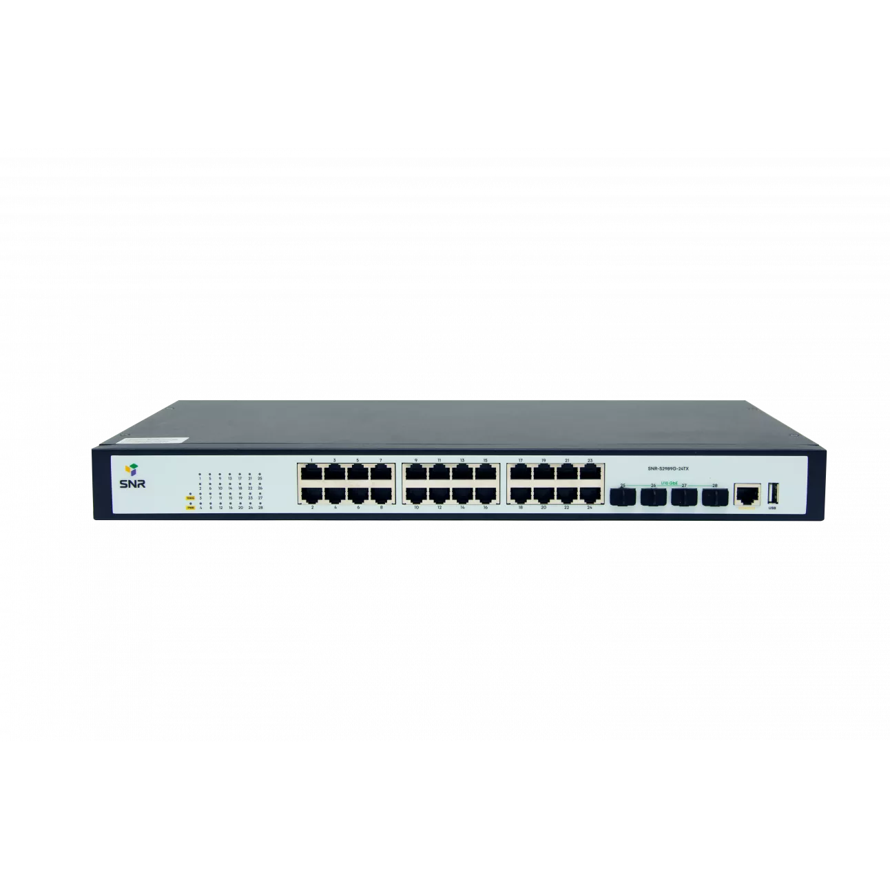 Коммутатор SNR SNR-S2989G-24TX-RPS, управляемый, кол-во портов: 24x1 Гбит/с, SFP+ 4x10 Гбит/с, установка в стойку (SNR-S2989G-24TX-RPS)