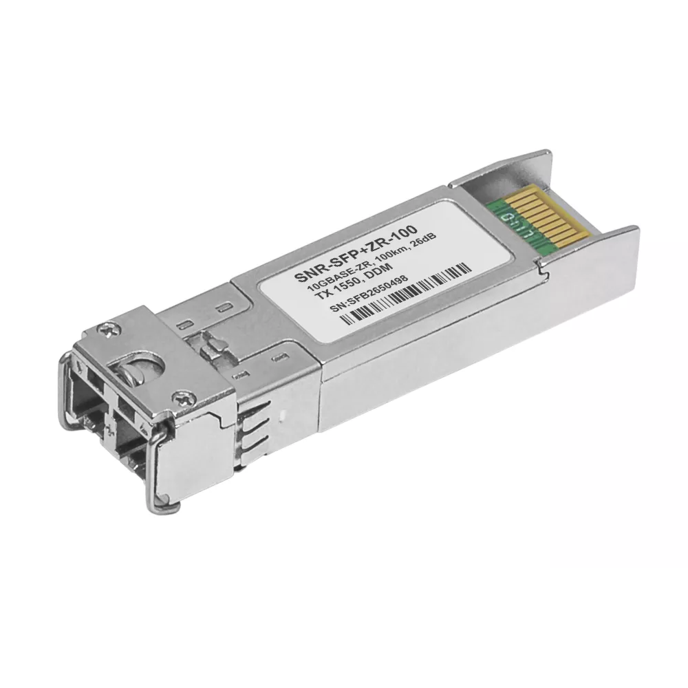 Модуль SFP+ SNR SNR-SFP+ZR-100, 100 км, LC, Tx:1550 нм, Rx:1550 нм, 10 Гбит/с, SM, двойной, DDM (SNR-SFP+ZR-100)