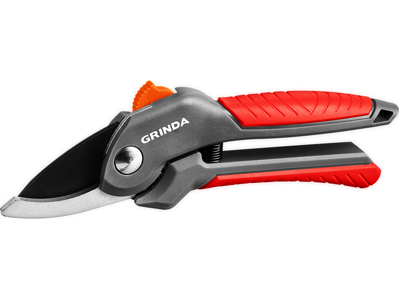  Секатор Grinda G-22, длина 200мм, диаметр реза до 20мм, фиксатор лезвий (423122)