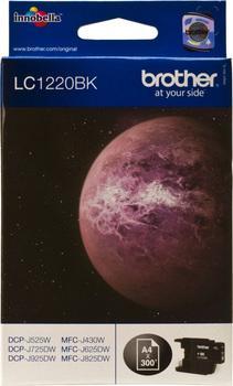 Картридж струйный Brother LC1220BK, черный, оригинальный, ресурс 300 страниц, для DCP-J525W, DCP-J725DW, DCP-J925DW, MFC-J430W, MFC-J625DW, MFC-J825DW