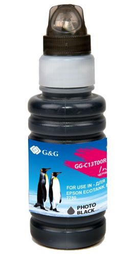 Чернила G&G C13T00R140, 70 мл, фото-черный, совместимые для Epson EcoTank 7700/7750 (GG-C13T00R140)