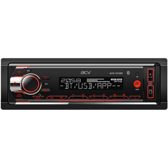 Автомагнитола ACV AVS-930BR, 1 DIN, 4x50 Вт, USB, черный (1561329)