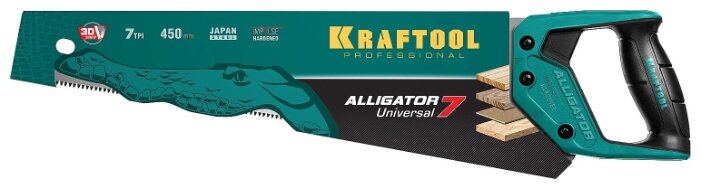 Ножовка по дереву Kraftool Alligator Fine 11, длина полотна 450 мм (15203-45)