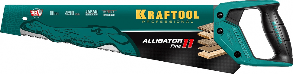 Ножовка по дереву Kraftool Alligator Fine 11, длина полотна 500 мм (15203-50)