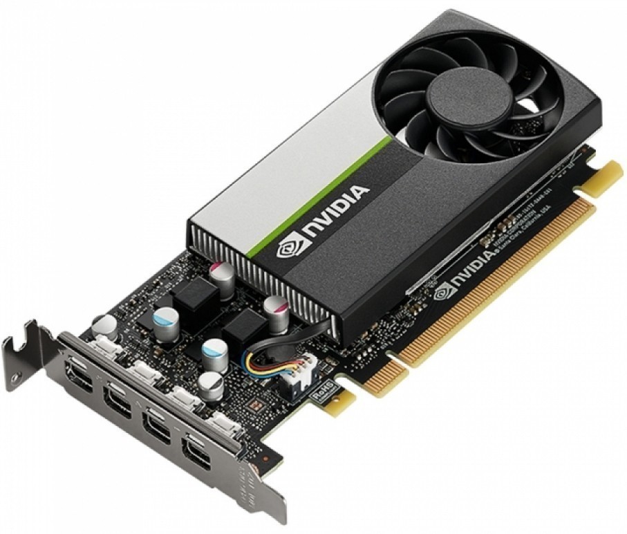 Видеокарта PNY NVIDIA T1000 Quadro, 4Gb DDR6, 128 бит, PCI-E, 4miniDP, Retail (VCNT1000-SB)