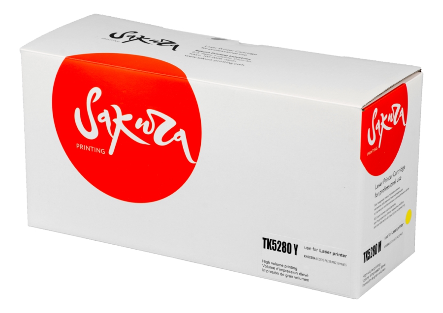 Картридж лазерный Sakura SATK5280Y (TK-5280Y/1T02TWANL0), желтый, 11000 страниц, совместимый для Kyocera ECOSYS P6235cdn