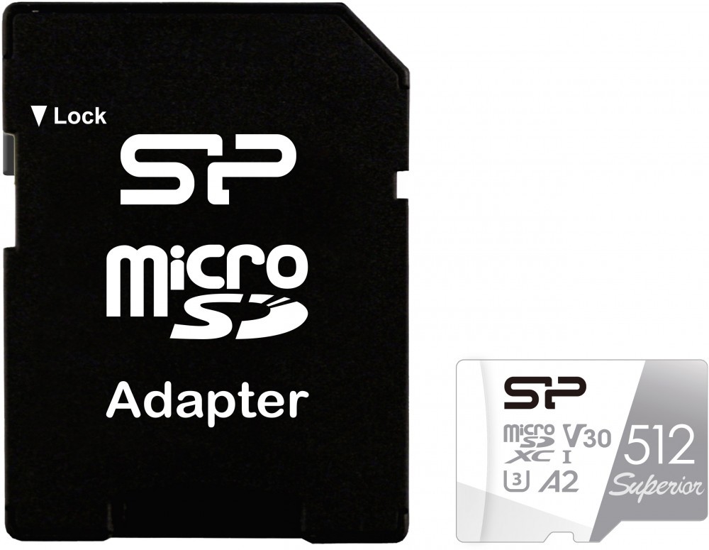   E2E4 Карта памяти 512Gb microSDXC Silicon Power Superior Class 10 UHS-I U3 V30 A2 + адаптер