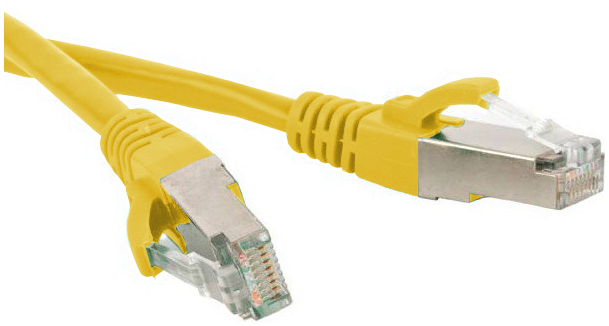 Патч-корд SF/UTP кат.6, 3м, RJ45-RJ45, желтый, LSZH, экранированный, Hyperline (PC-LPM-SFTP-RJ45-RJ45-C6-3M-LSZH-YL)