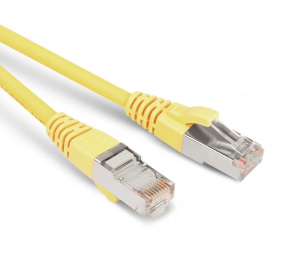 Патч-корд F/UTP кат.6, 1.5м, RJ45-RJ45, желтый, LSZH, экранированный, Hyperline (PC-LPM-STP-RJ45-RJ45-C6-1.5M-LSZH-YL)