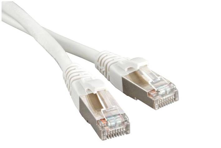 Патч-корд F/UTP кат.6, 1м, RJ45-RJ45, белый, LSZH, экранированный, Hyperline (PC-LPM-STP-RJ45-RJ45-C6-1M-LSZH-WH)
