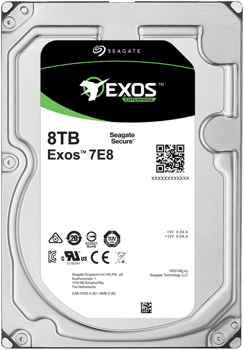 Жесткий диск (HDD) Seagate 8Tb Exos 7E8, 3.5, 7.2K, 256Mb, SAS 12Gb/s (ST8000NM001A)