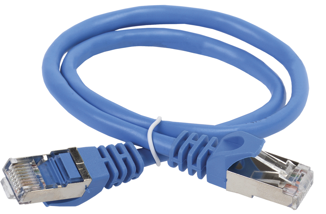 Патч-корд F/FTP кат.5e, 1м, RJ45-RJ45, синий/голубой, LSZH, экранированный, ITK (PC03-C5EFL-1M)