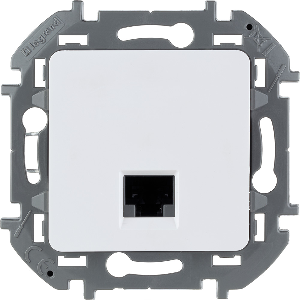 Розетка RJ-45 скрытый монтаж категория 6, белый, Legrand Inspiria (673830)