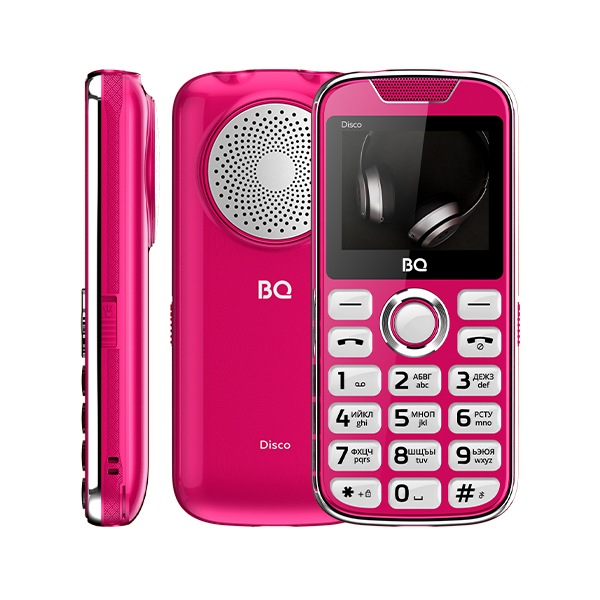 Мобильный телефон BQ 2005 Disco, 2 176x220, 32Mb RAM, 32Mb, BT, 2-Sim, 1600 мА·ч, micro-USB, розовый