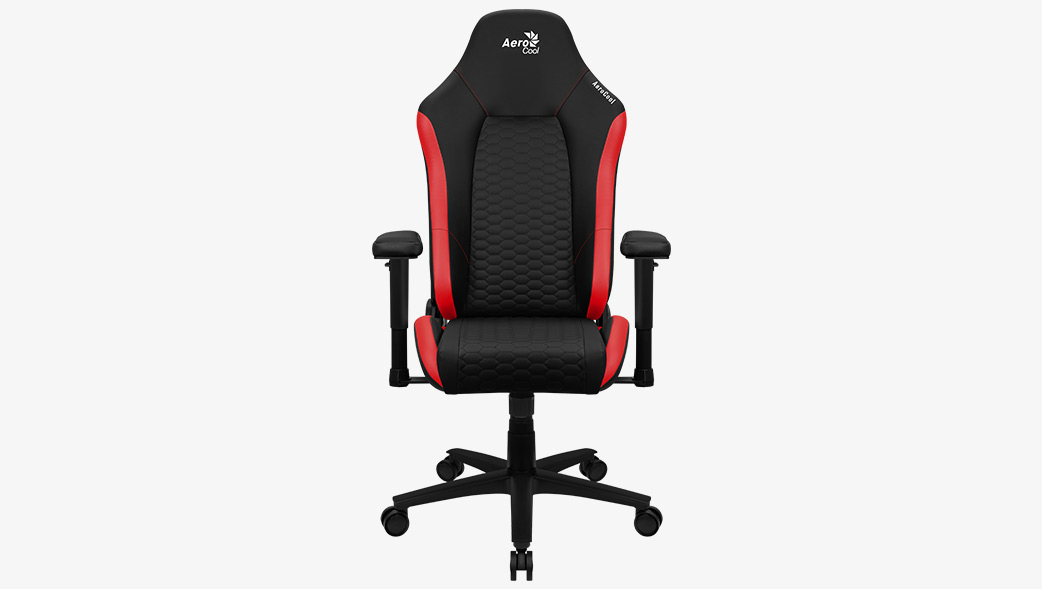 Кресло игровое AeroCool Crown Leatherette, черный/красный (4711099471195)