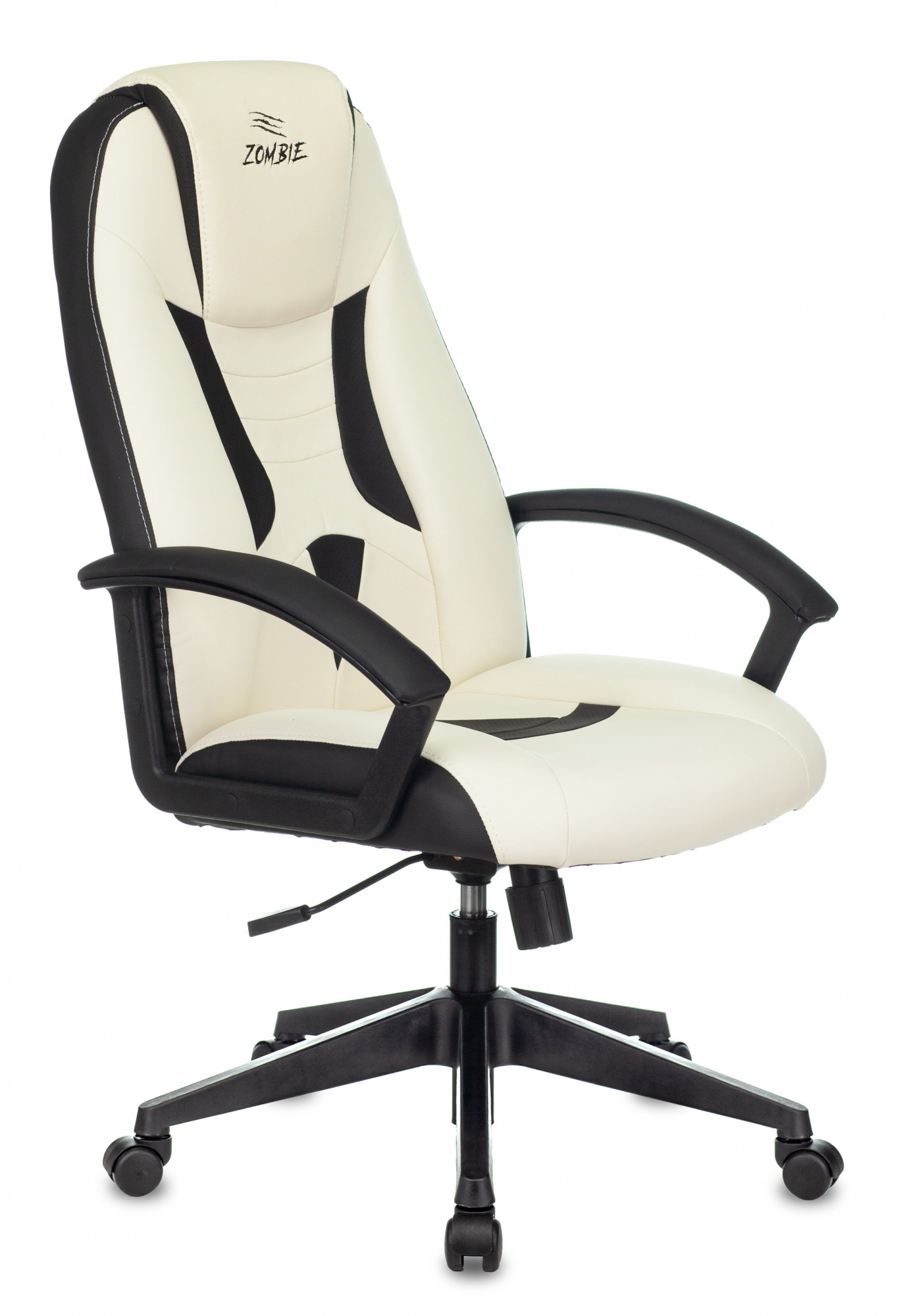 Игровые кресла  E2E4 Кресло игровое Бюрократ ZOMBIE 8, белый/черный (ZOMBIE 8 WHITE)