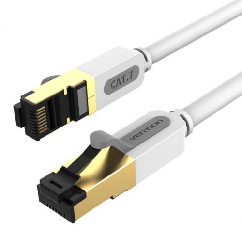 Патч-корд SSTP кат.7, 1м, RJ45-RJ45, серый, экранированный, Vention (ICDHF)