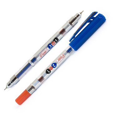 Ручка шариковая Flair 2-IN-1, двусторонняя, синий/красный, пластик, колпачок (F-1152)