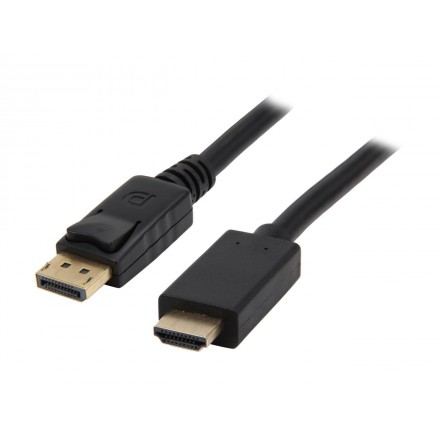 Кабель-переходник (адаптер) DisplayPort(20M)-HDMI(19M), экранированный, 3 м, черный KS-is (KS-385-3)