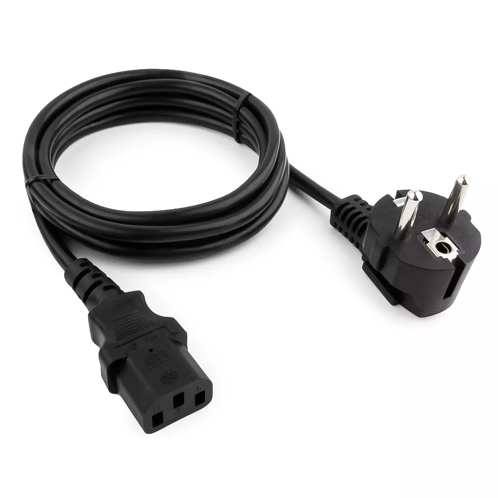   E2E4 Кабель питания Schuko (Euro)(M)-IEC-320-C13, 6А, 220В, 1.8 м, черный Cablexpert (PC-SH-C13-6A-1.8)